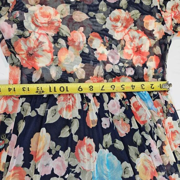 Potter's Potter's Floral Sheer Lined Maxi Dress Small Stretch A-line - Picture 5 of 9